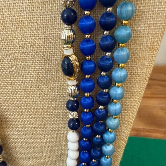 12 Blue Pieces Artisan and Vintage Jewelry Bundle - Picture 5 of 7